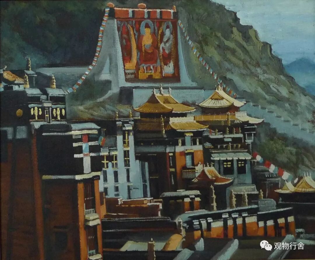油画《扎什伦布寺》